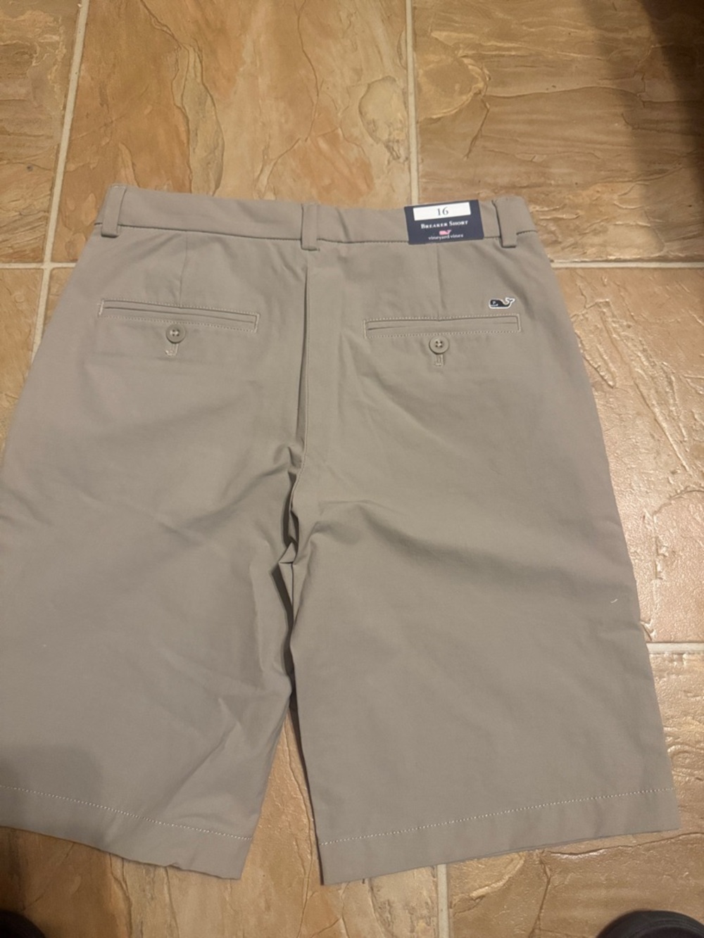 Vineyard Vines Boys Light Gray Chino Shorts - Picture 2 of 5